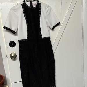 Nanette Lepore black and white lace dress